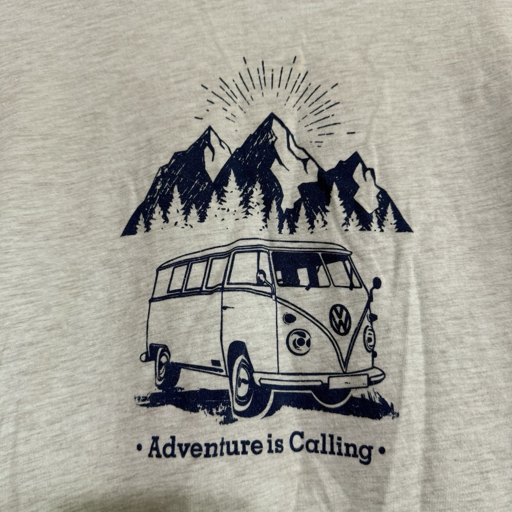Volkswagen Van Bus T-Shirt Adult Large Cotton/Poly Adventure Is Calling Mountain - Picture 1 of 6